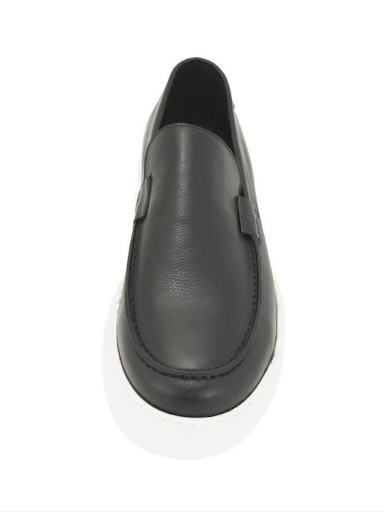 Leather Men's Loafers In Black Colour AM3522.41801.D-1452