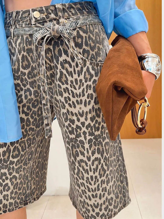 Γυναικεία Βερμούδα Τζιν Leopard