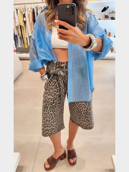 Γυναικεία Βερμούδα Τζιν Leopard