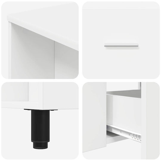 vidaXL Πάγκος χωρίς Νιπτήρα Μ80xΒ35xΥ60cm Λευκό