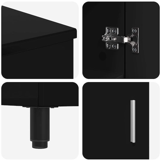 vidaXL Πάγκος χωρίς Νιπτήρα Μ60xΒ35xΥ60cm Μαύρο