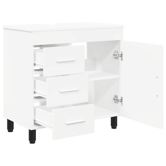 vidaXL Badezimmer Waschtisch-Einheit Ohne Waschbecken M60xB35xH60cm Weiß