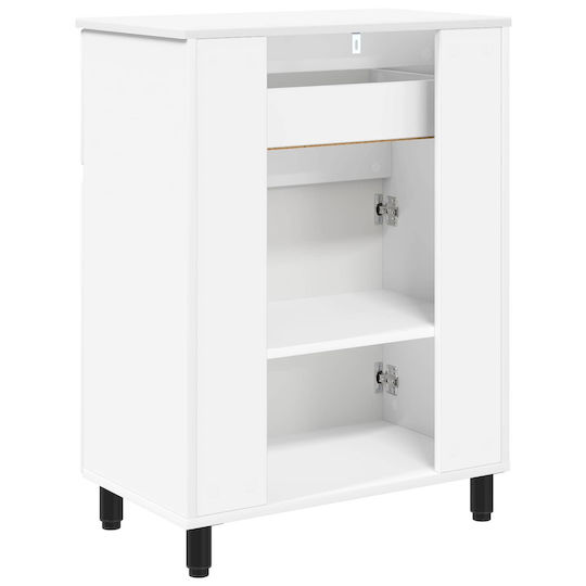 vidaXL Unitate De Mobilier Pentru Baie Fără Chiuvetă L60xA35xÎ80cm Albă