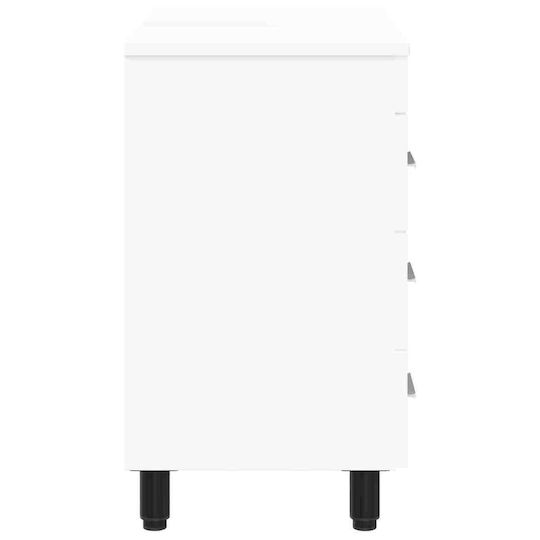 vidaXL Badezimmer Waschtisch-Einheit Ohne Waschbecken M60xB35xH60cm Weiß