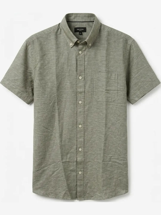 Herrenhemden Kurzärmeliges Olivgrünes Shirt