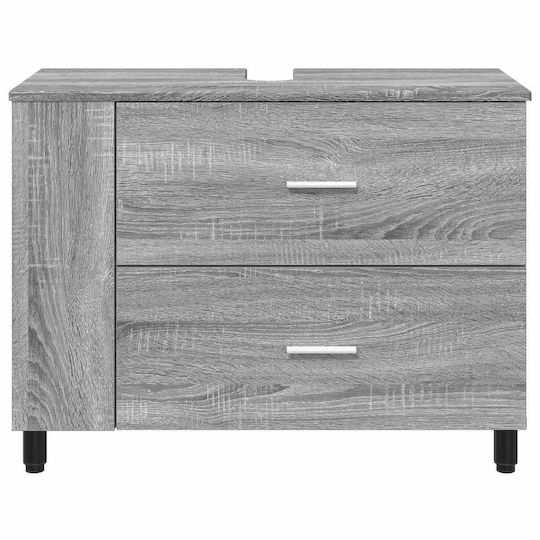 vidaXL Pătrat Fără Unitate De Mobilier Pentru Baie L80xA35xÎ60cm Gri Sonoma