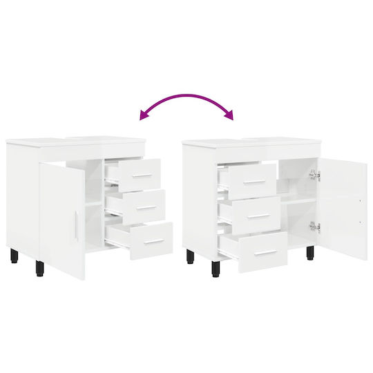 vidaXL Πάγκος χωρίς Νιπτήρα Μ60xΒ35xΥ60cm Λευκό