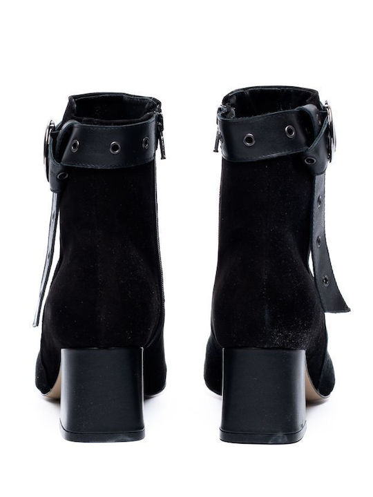 Suede Damen Stiefeletten Schwarz LU K136