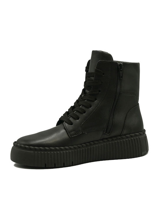 Leather Women's Ankle Boots Black
