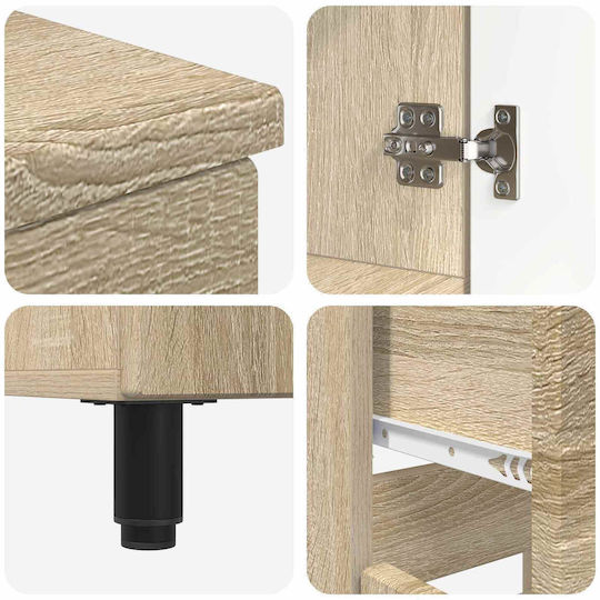 vidaXL Πάγκος χωρίς Νιπτήρα Μ60xΒ35xΥ80cm Δρύς Sonoma