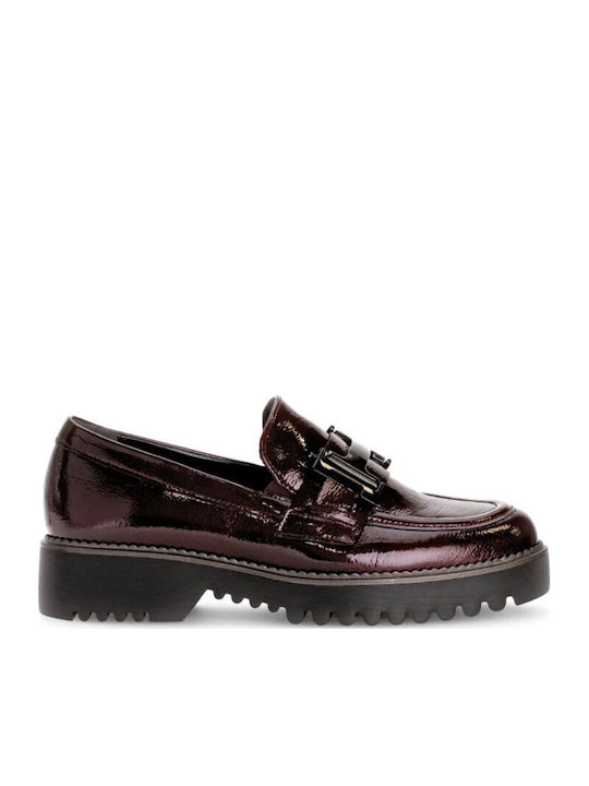 Δερμάτινα Γυναικεία Loafers σε Μπορντό Χρώμα