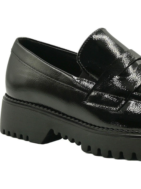 Δερμάτινα Γυναικεία Loafers σε Μαύρο Χρώμα