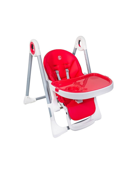 Buf Boof Pliabil Scaun de Masă pentru Copii cu Cadru Metalic & Scaun din Piele Ecologică Red