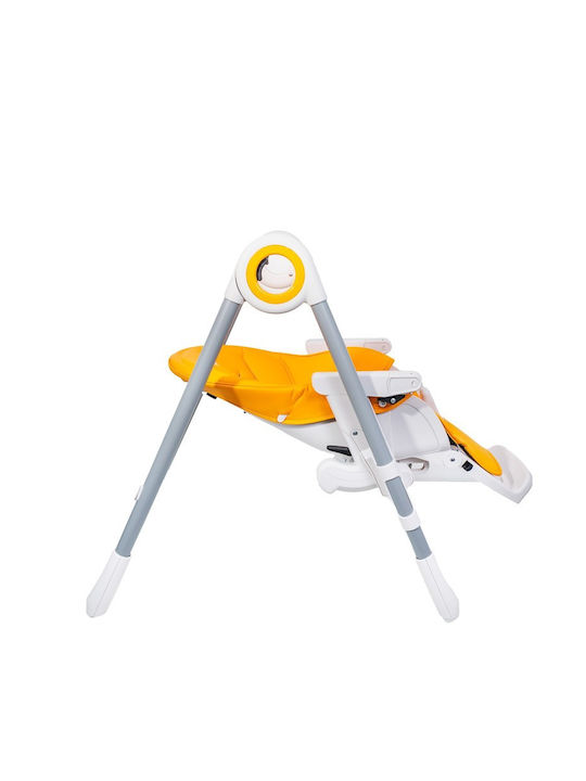 Buf Boof Pliabil Scaun de Masă pentru Copii cu Cadru Metalic & Scaun din Piele Ecologică Orange