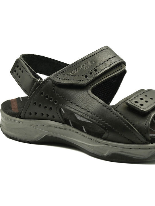 Leather Men's Sandals in Black Color