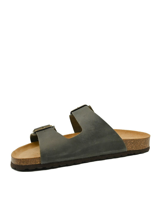 Leather Men's Sandals In Blue Colour