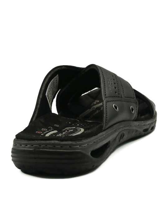 Leather Men's Sandals in Black Color
