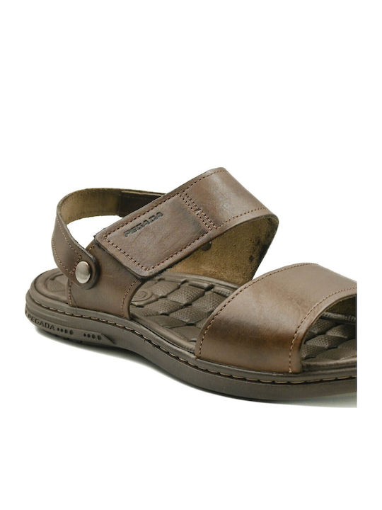 Leather Men's Sandals in Brown Colour