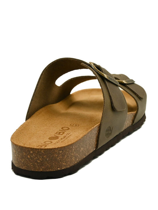 Leather Men's Sandals In Brown Color