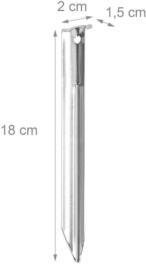 Set 25 Cuiere Argintii Pentru Cort 18x2x1 5cm