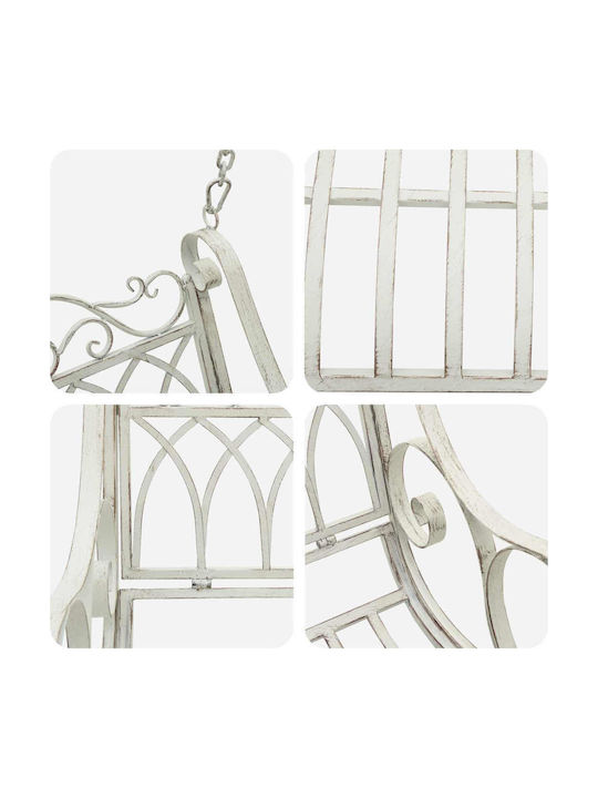Garden Swing Armchair with Stand Metallic White 109x75x59cm