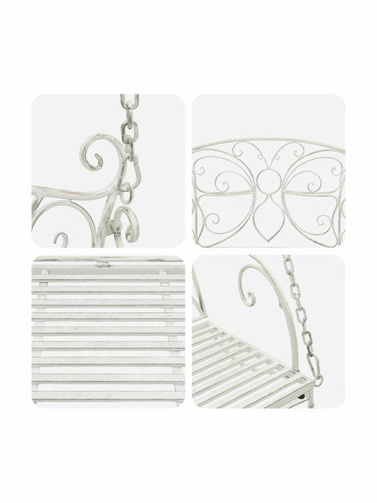 Garden Swing Armchair with Metal Base 105.5xWidth 61xHeight 56cm White