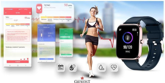Giewont Smartwatch cu Pulsometru (Roz și Albastru Marin)