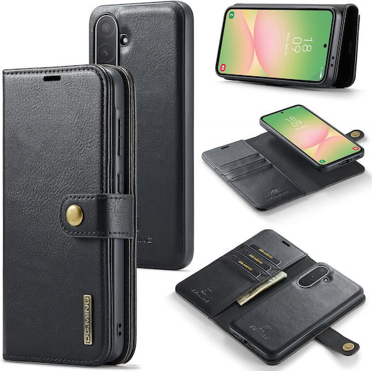 DG.MING Wallet Δερματίνης / Tempered Glass Μαύρο (Galaxy A56)