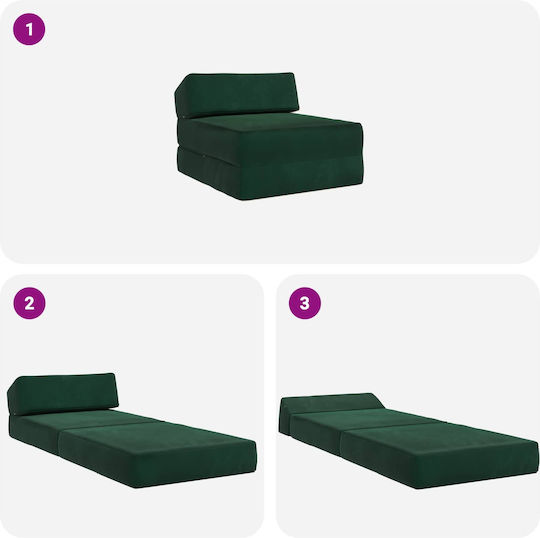 Armchair Bed Dark Green 60x70x41cm