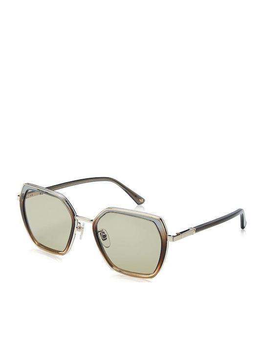 Nina Ricci Sunglasses Gray with Mixed Frame & Green Lens Nina Ricci Sunglasses Gray with Mixed Frame & Green Lens
