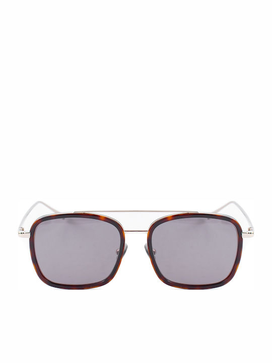 Belstaff Men's Sunglasses with Brown Metal Frame and Gray Lens S0394728