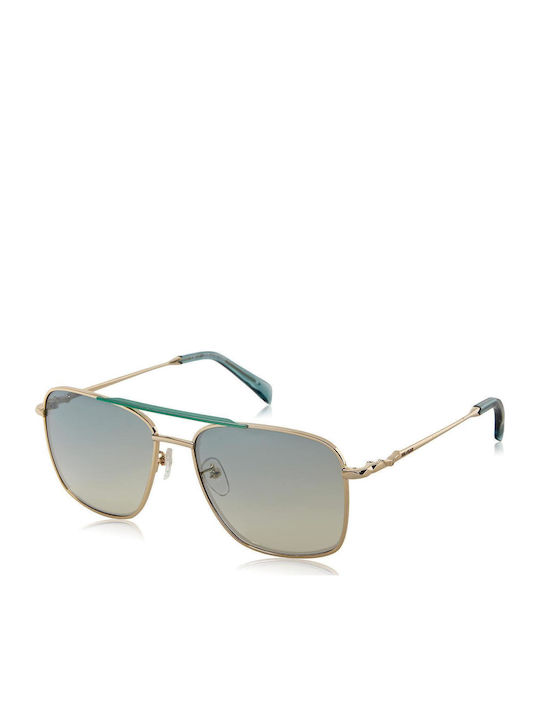 Zadig & Voltaire Men's Sunglasses with Green Metal Frame and Green Gradient Lens