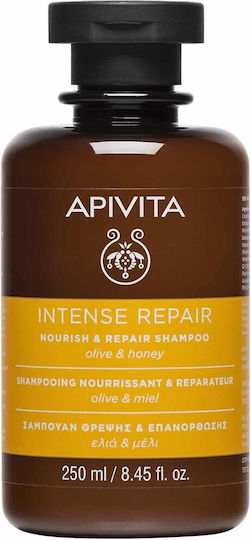 Apivita Nourish & Repair Olive & Honey Σαμπουάν Αναδόμησης/Θρέψης & Λάμψης για Όλους τους Τύπους Μαλλιών 250ml