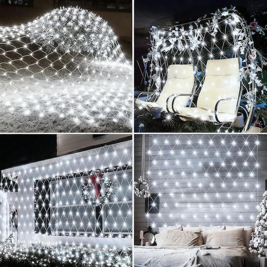 Instalație Luminoasă LED 3 m x 200 cm Alb Cald Tip Plasă