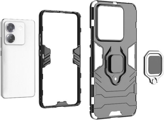 Forcell Back Cover Plastic / Tempered Glass Black (Poco M7 Pro)