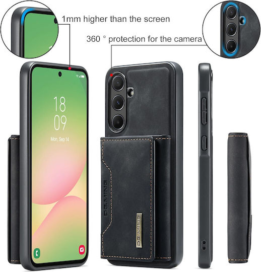 DG.MING Wallet Δερματίνης / Tempered Glass Μαύρο (Galaxy A35)