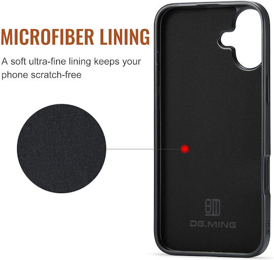 DG.MING Wallet Δερματίνης / Tempered Glass Πράσινο (iPhone 16)