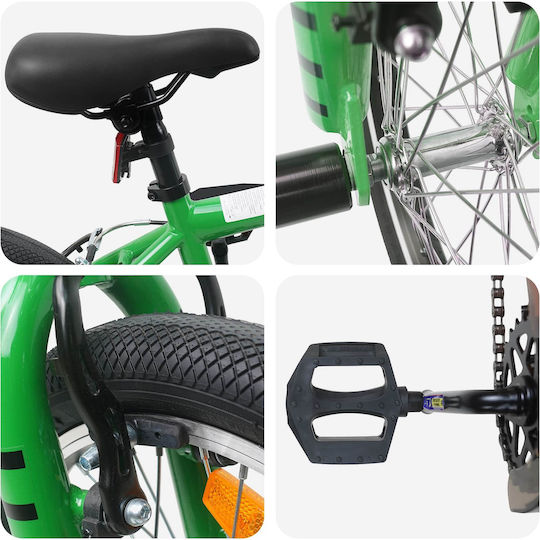 vidaXL Bicicletă Copii BMX Verde 16"
