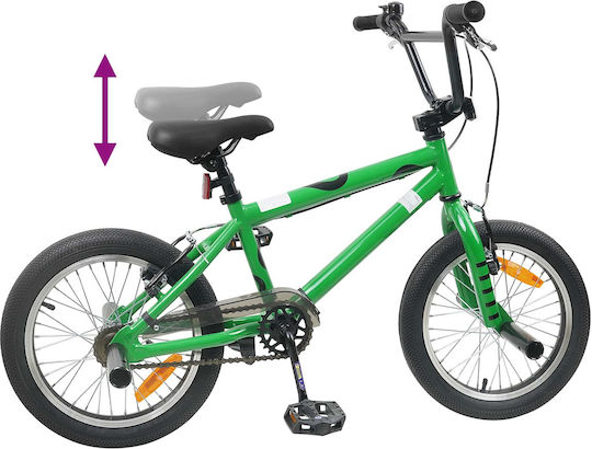 vidaXL Bicicletă Copii BMX Verde 16"
