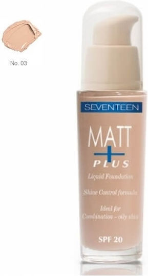 Seventeen Matt Plus Liquid Foundation SPF20 03 Natural Beige 30ml