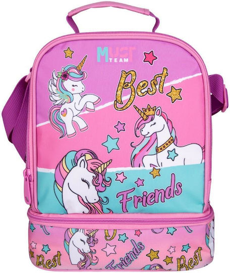 Must Team School Insulated Snack Bag 7L Pink Unicorns 22x16x28cm
