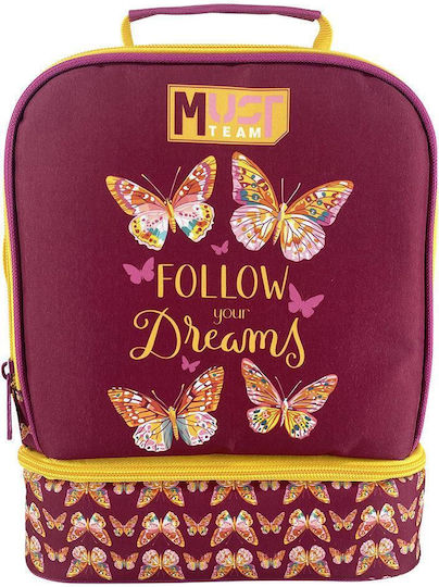 Must Team School Insulated Shoulder Bag 7L Butterfly Follow Your Dreams 22x16x28cm