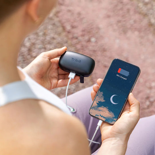Tribit FlyBuds 3 SC Bluetooth Handsfree Ακουστικά με Αντοχή στον Ιδρώτα και Θήκη Φόρτισης Μαύρα