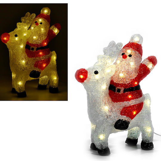 Illuminated Santa Claus Electric in Reindeer