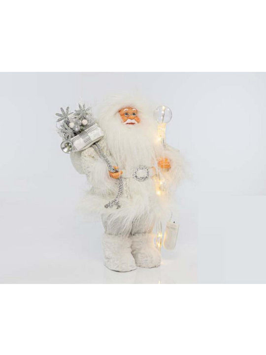Illuminated Santa Claus Battery White 30cm