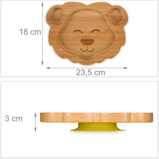 Relaxdays Kinderteller aus Bambus Beige