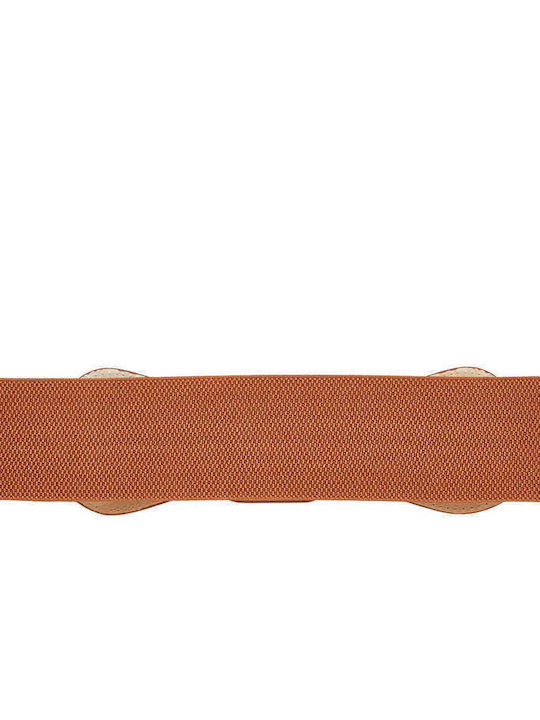Celestino Women's Elastic Belt Leatherette Details Tabac Brown
