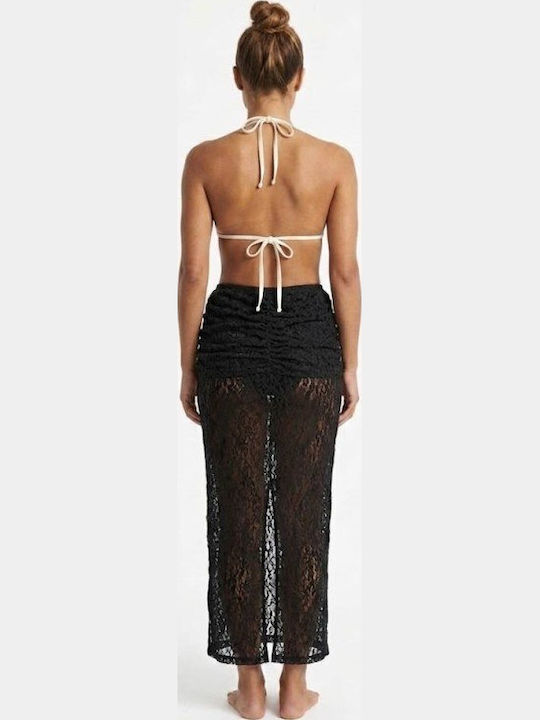 Lace Skirt Pareo Gathered Black Black