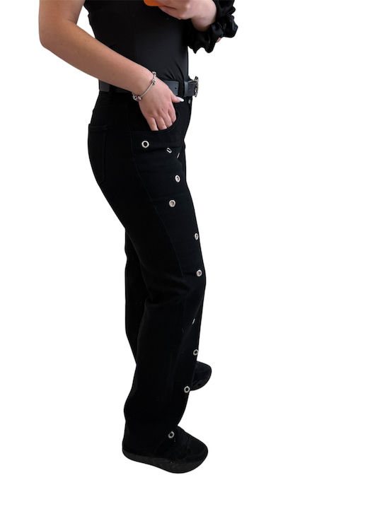 Blugi Damă Straight Negru
