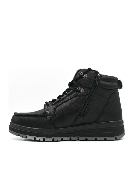 Leather Black Men's Waterproof Anatomical Boots